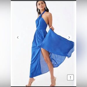 NWT Forever 21 blue maxi dress size L